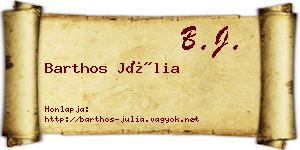 Barthos Júlia névjegykártya